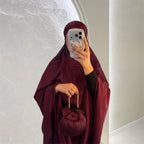 Robe de Prière Satin Premium - BORDEAUX