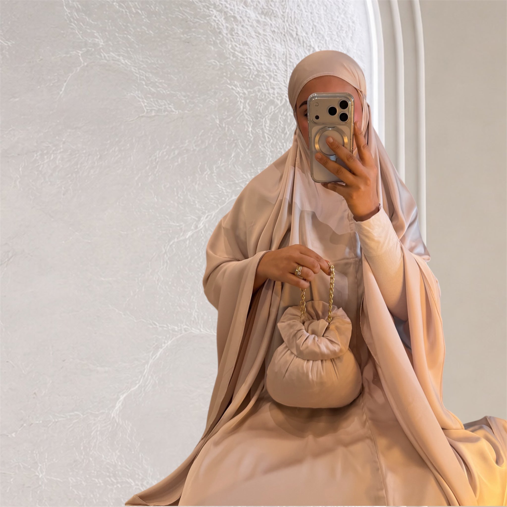 Robe de Prière Satin Premium - LIGHT BEIGE