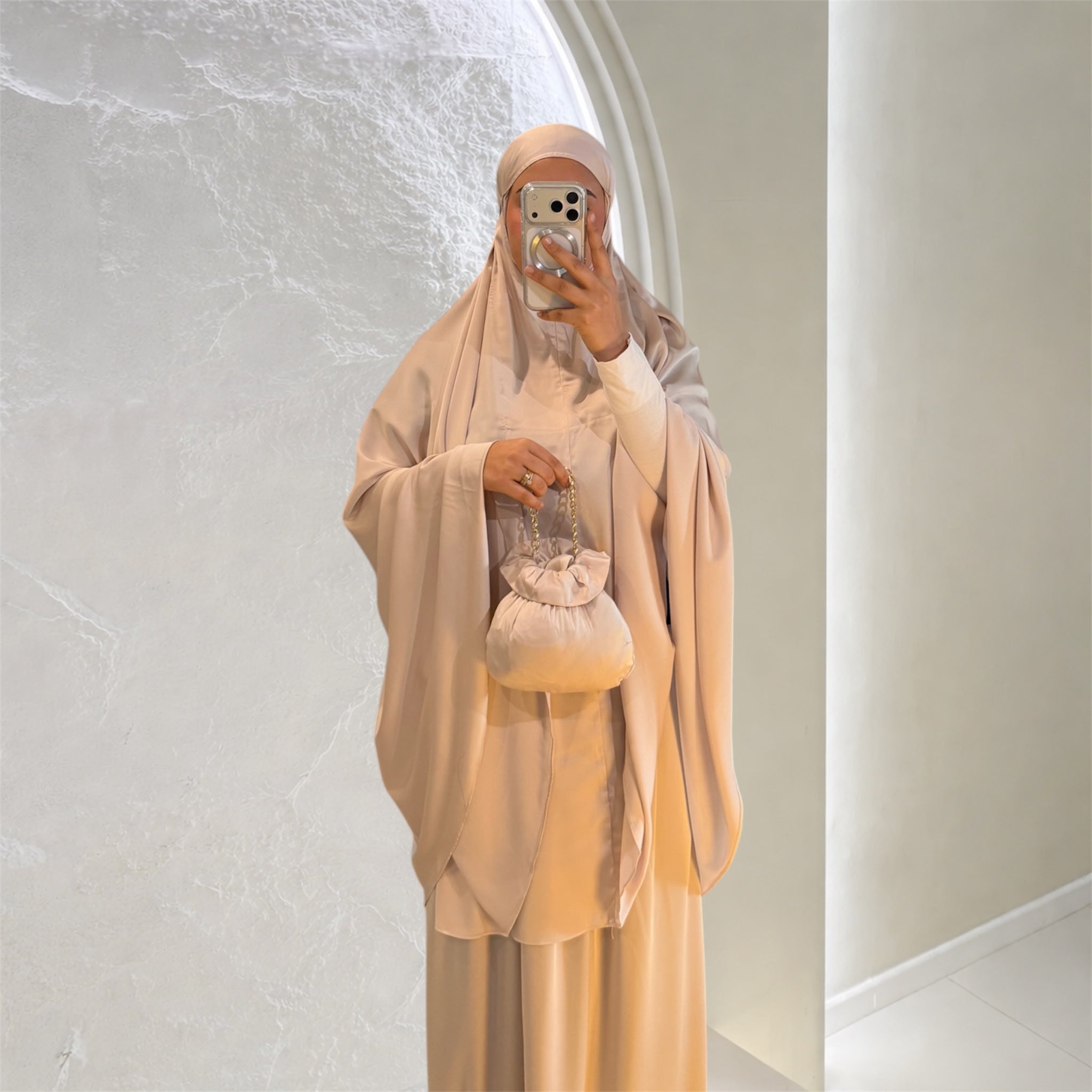 Robe de Prière Satin Premium - LIGHT BEIGE