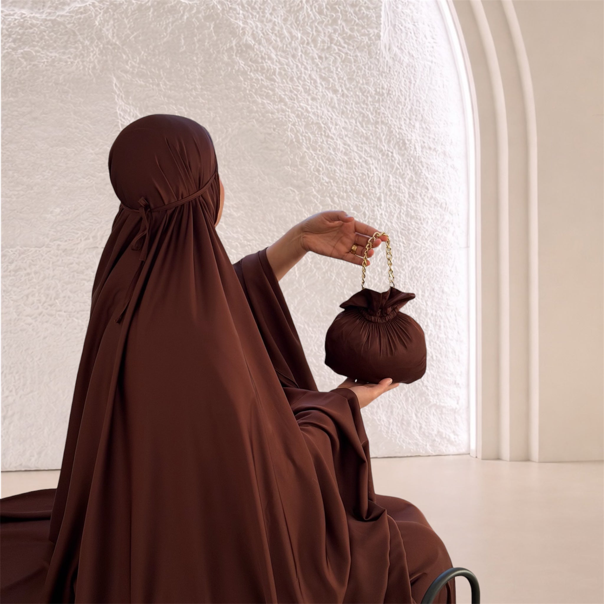 Robe de Prière Satin Premium - MARRON