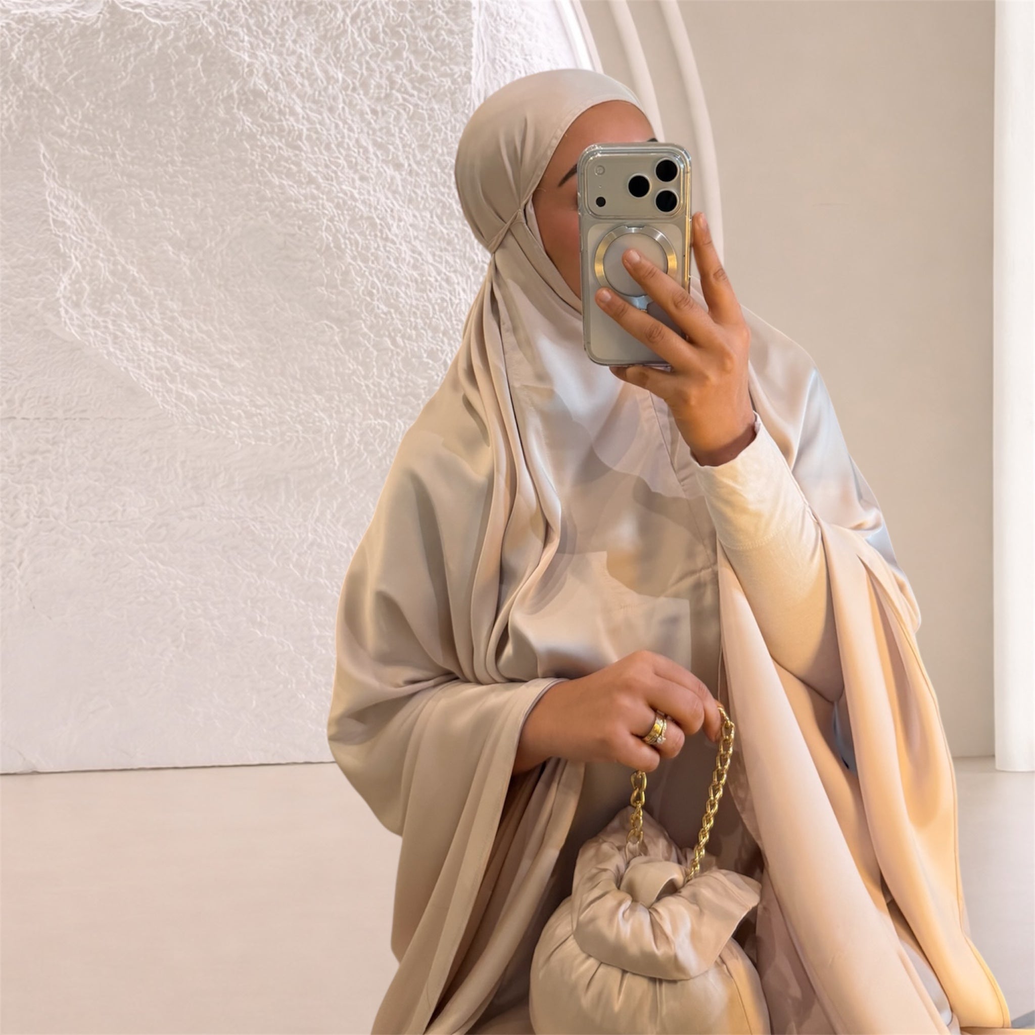 Robe de Prière Satin Premium - LIGHT BEIGE